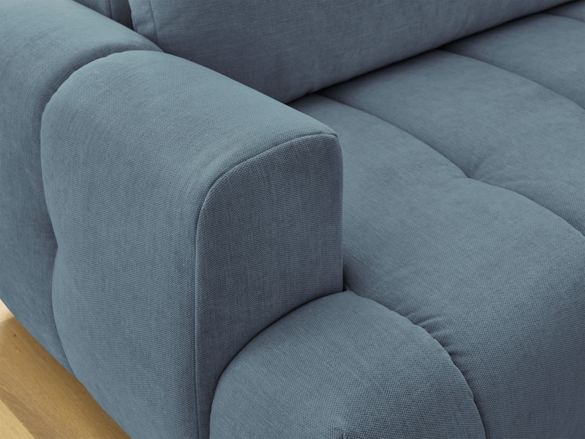 Canapé d'angle L convertible FUJI tissu lisse