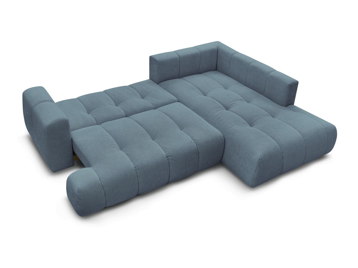 Canapé d'angle L convertible FUJI tissu lisse