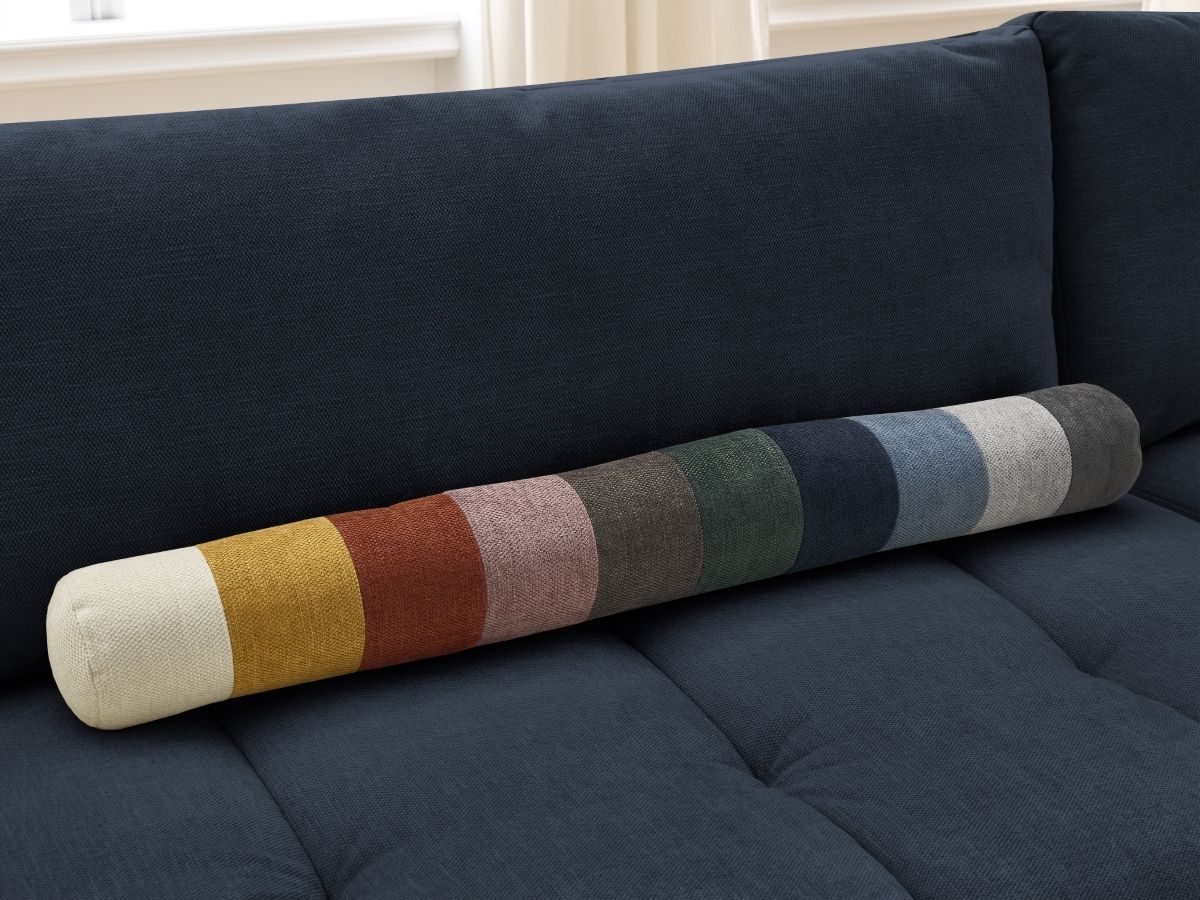 Canapé d'angle L convertible FUJI lisse bleu foncé — vue 4