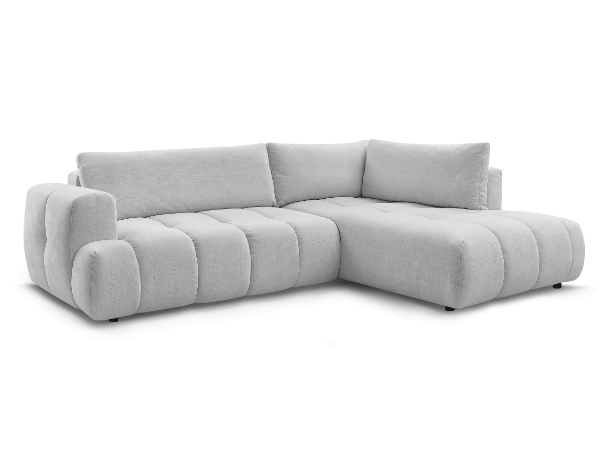 Canapé d'angle L convertible FUJI tissu lisse