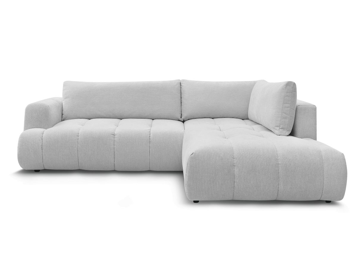 Canapé d'angle L convertible FUJI tissu lisse