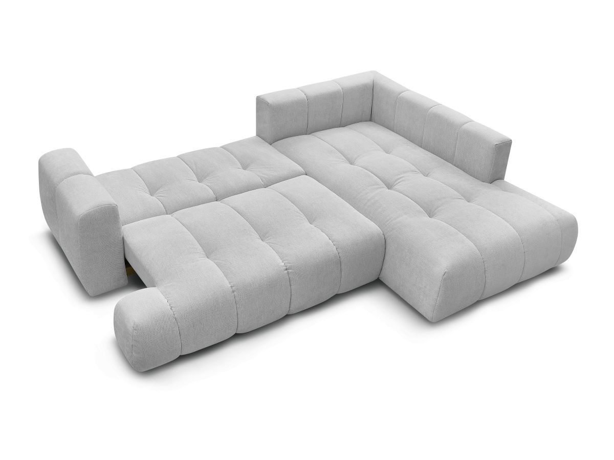 Canapé d'angle L convertible FUJI tissu lisse