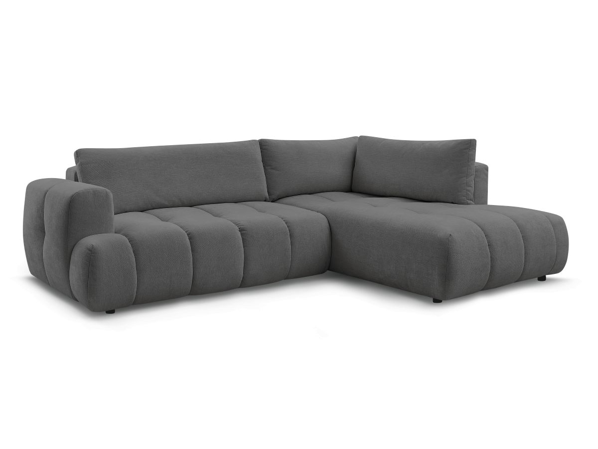 Canapé d'angle L convertible FUJI tissu lisse