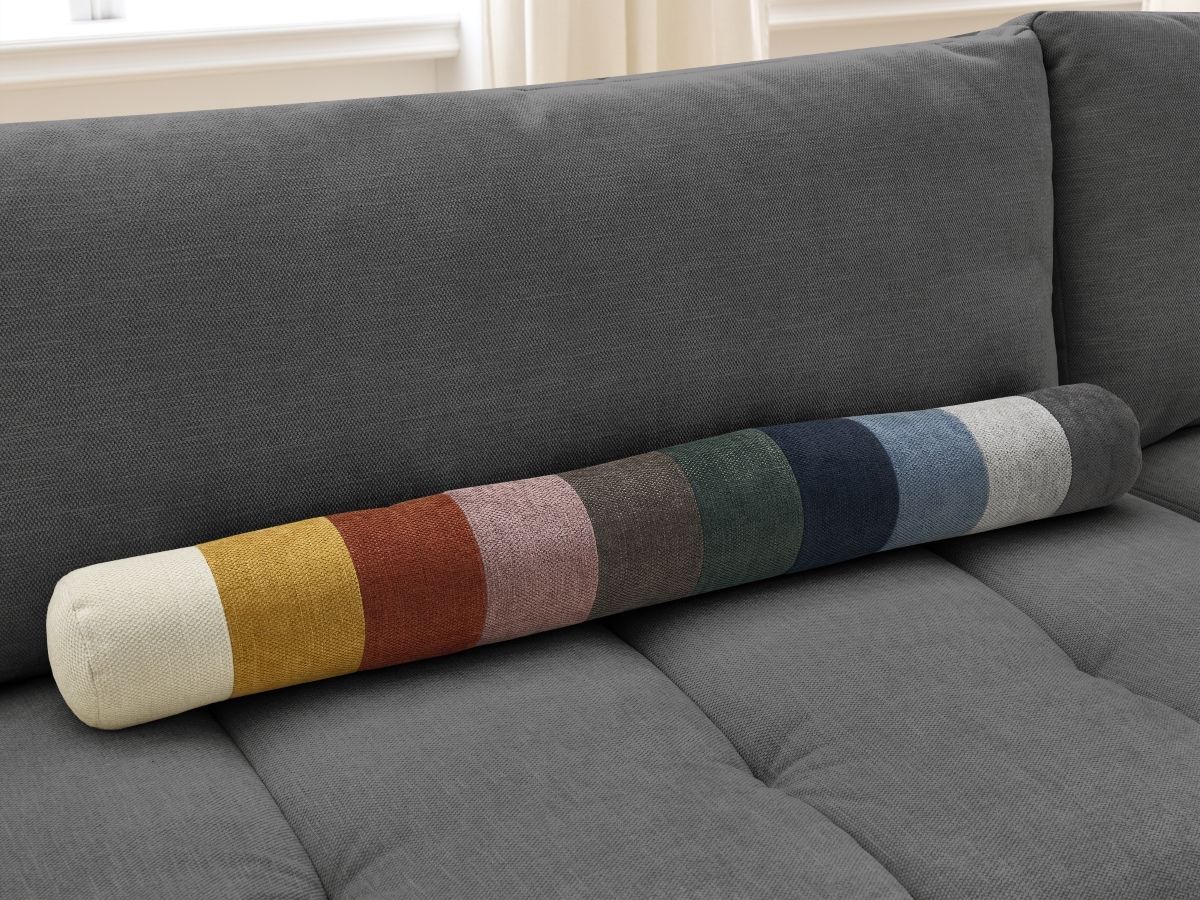 Canapé d'angle L convertible FUJI lisse gris foncé — vue 4