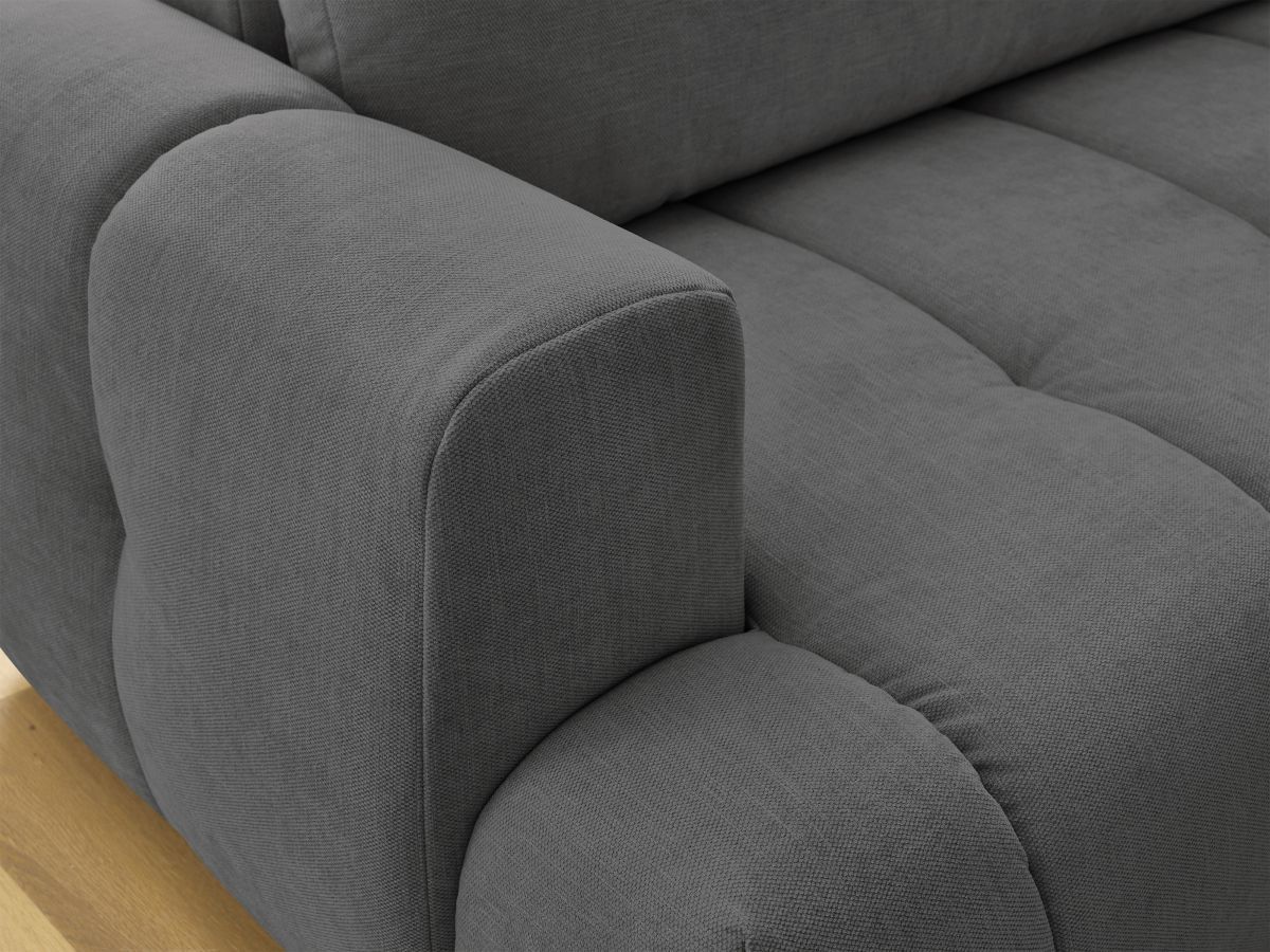 Canapé d'angle L convertible FUJI tissu lisse
