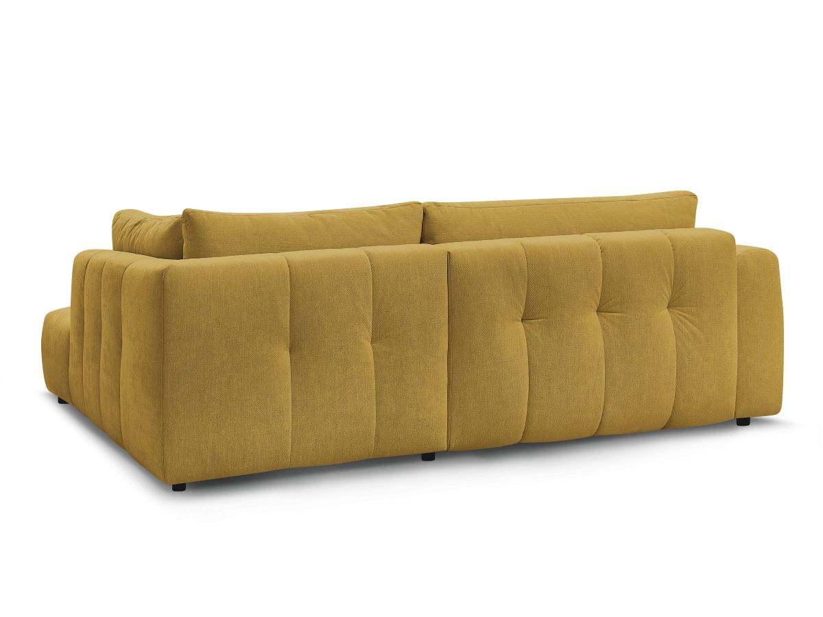 Canapé d'angle fixe EVEREST tissu chiné - Orange - Angle droit - 10 coussins