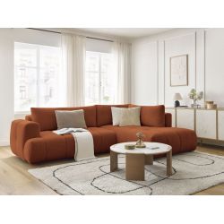 Canap&eacute; d'angle L convertible FUJII tissu lisse