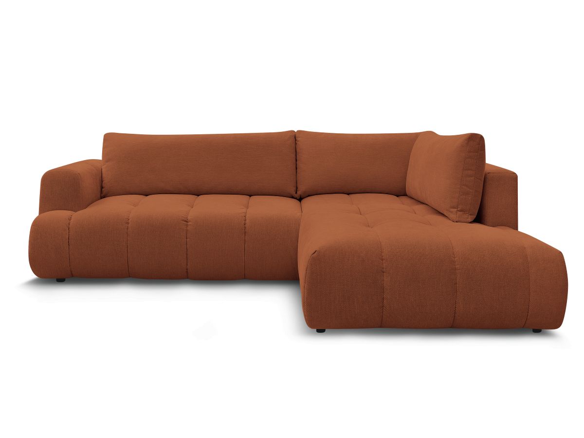 Canapé d'angle L convertible FUJI tissu lisse