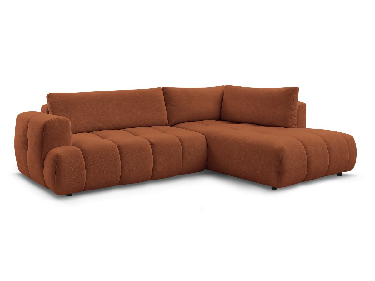 Canapé d'angle L convertible FUJI tissu lisse