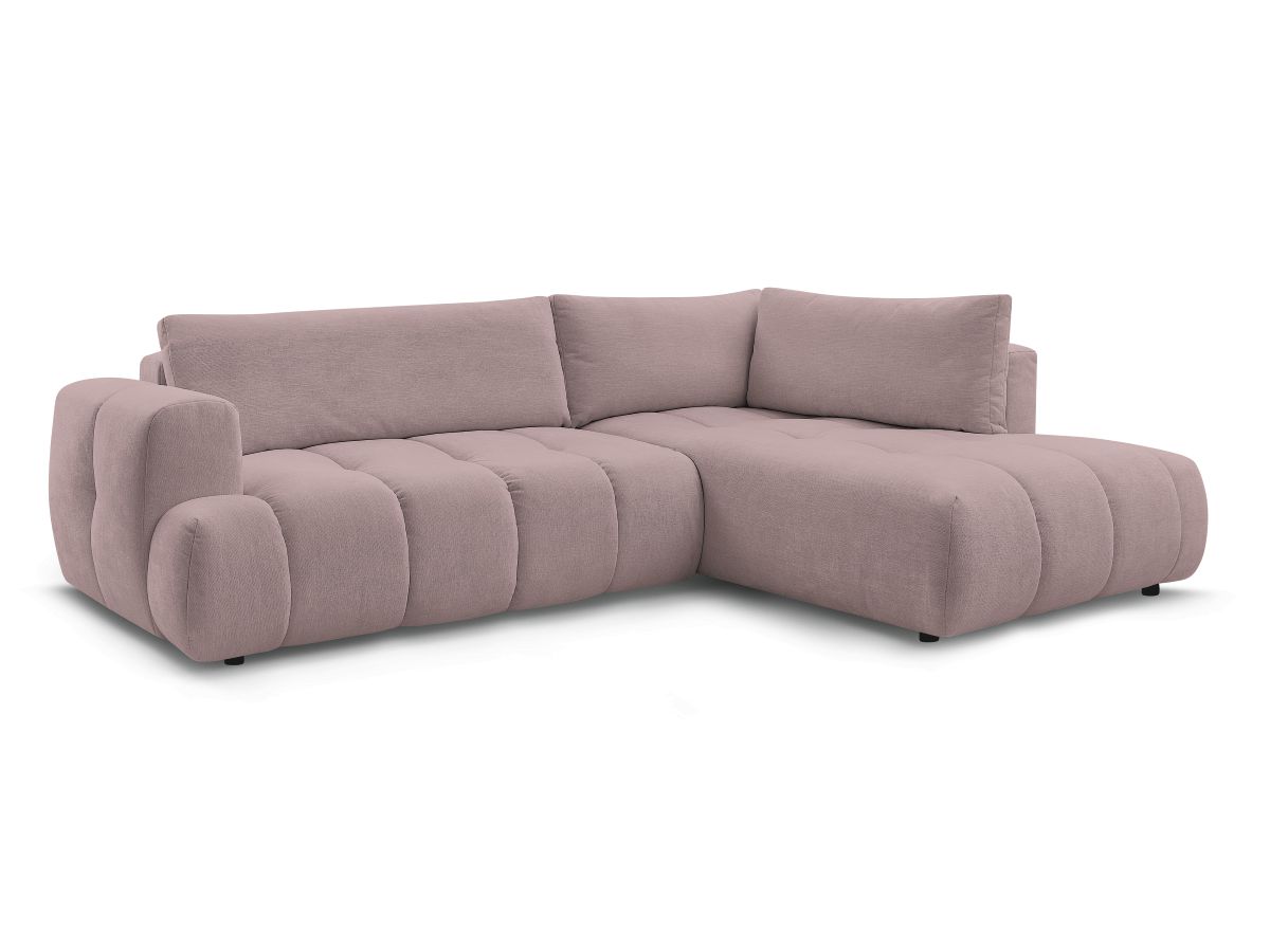 Canapé d'angle L convertible FUJI tissu lisse