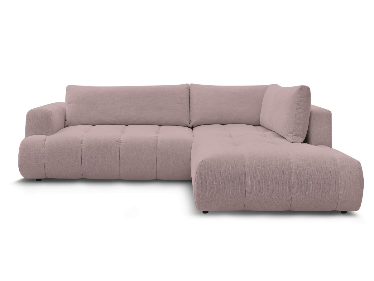 Canapé d'angle L convertible FUJI tissu lisse