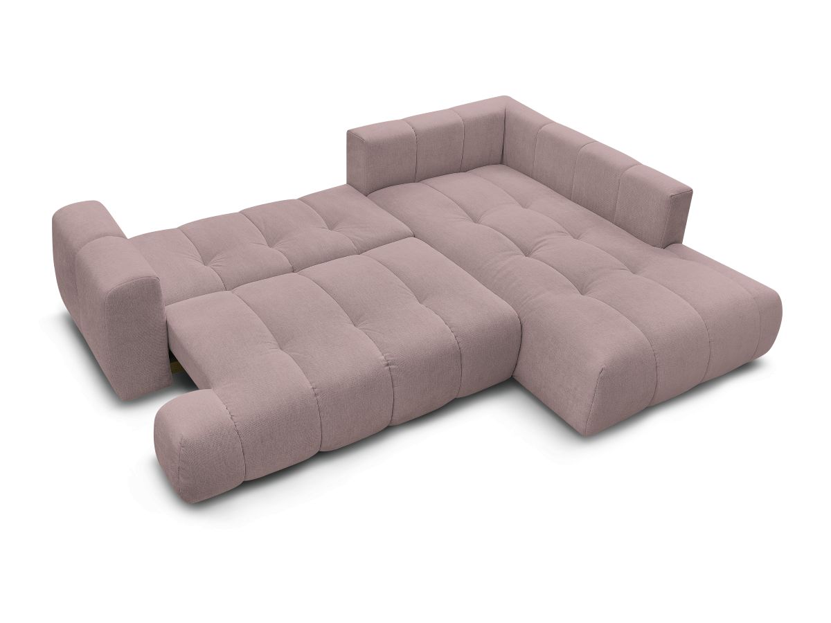 Canapé d'angle L convertible FUJI tissu lisse