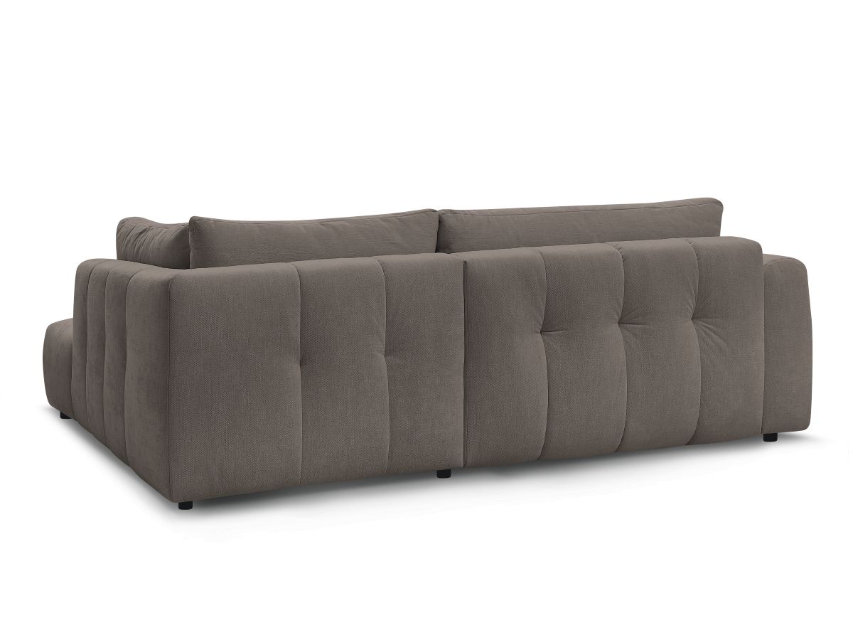 Canapé d'angle fixe EVEREST tissu chiné - Orange - Angle droit - 10 coussins