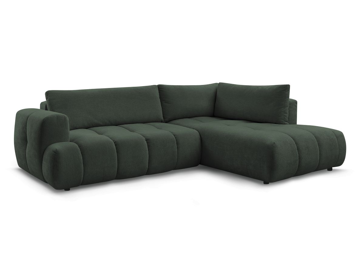 Canapé d'angle L convertible FUJI tissu lisse