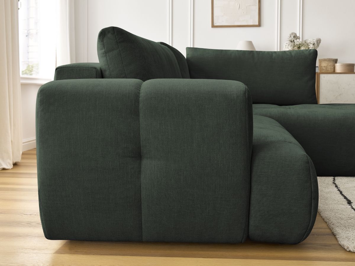 Canapé d'angle L convertible FUJI tissu lisse