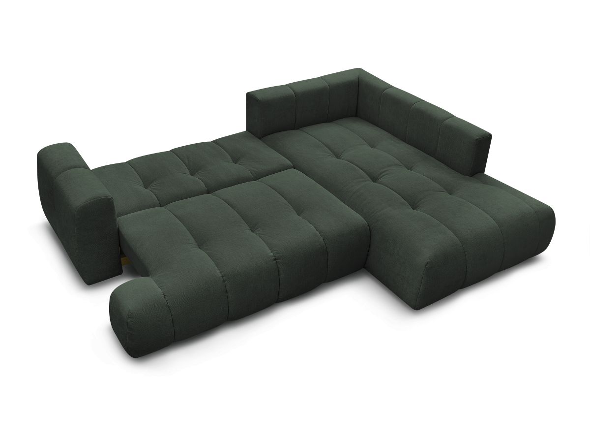 Canapé d'angle L convertible FUJI tissu lisse