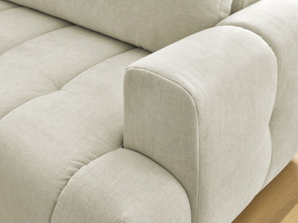 Canapé d'angle L convertible FUJI tissu lisse