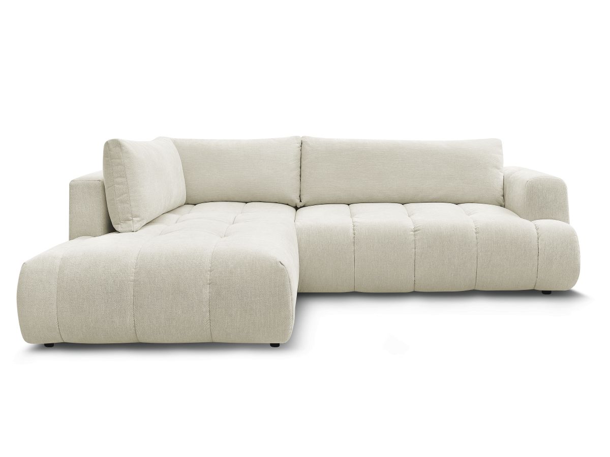 Canapé d'angle L convertible FUJI tissu lisse