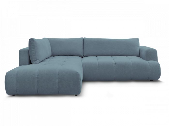 Canapé d'angle L convertible FUJI tissu lisse