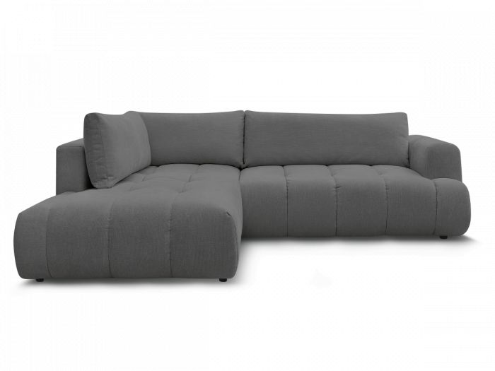 Canapé d'angle L convertible FUJII tissu lisse