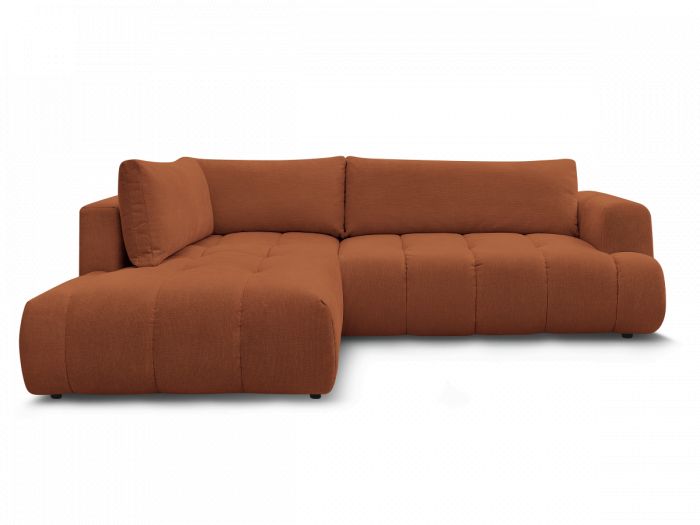 Canapé d'angle L convertible FUJII tissu lisse