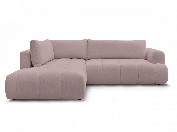 Canapé d'angle L convertible FUJII tissu lisse