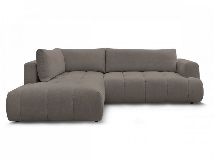 Canapé d'angle L convertible FUJII tissu lisse