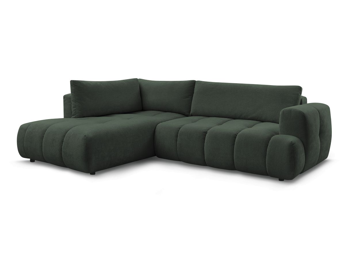 Canapé d'angle L convertible FUJI tissu lisse