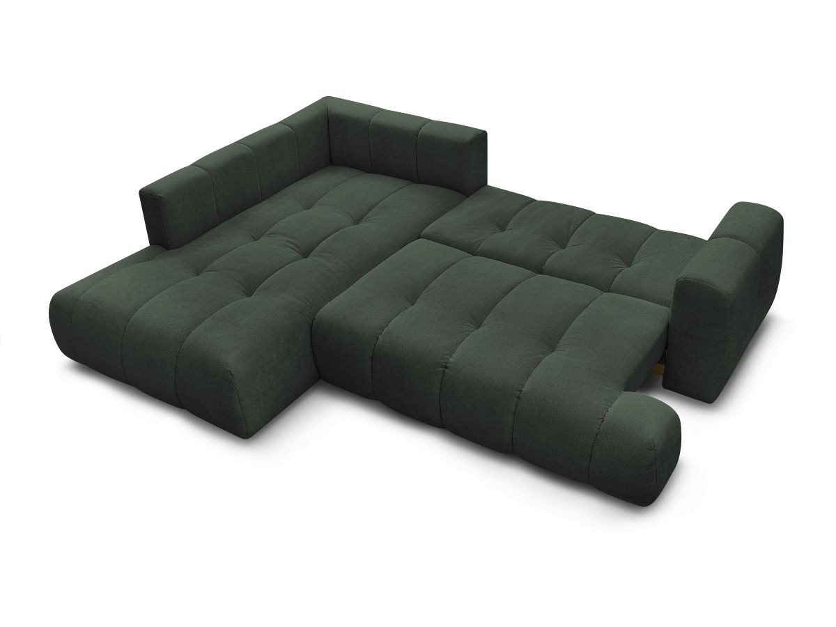 Canapé d'angle L convertible FUJI tissu lisse
