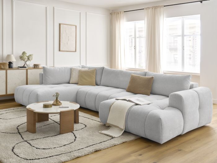 Canapé panoramique convertible FUJII tissu lisse