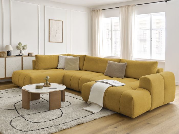 Canapé panoramique convertible FUJII tissu lisse