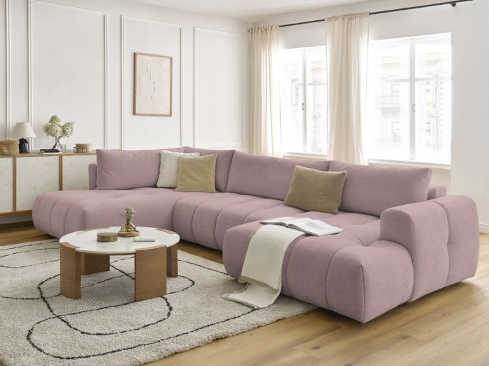 Canapé panoramique convertible FUJII tissu lisse