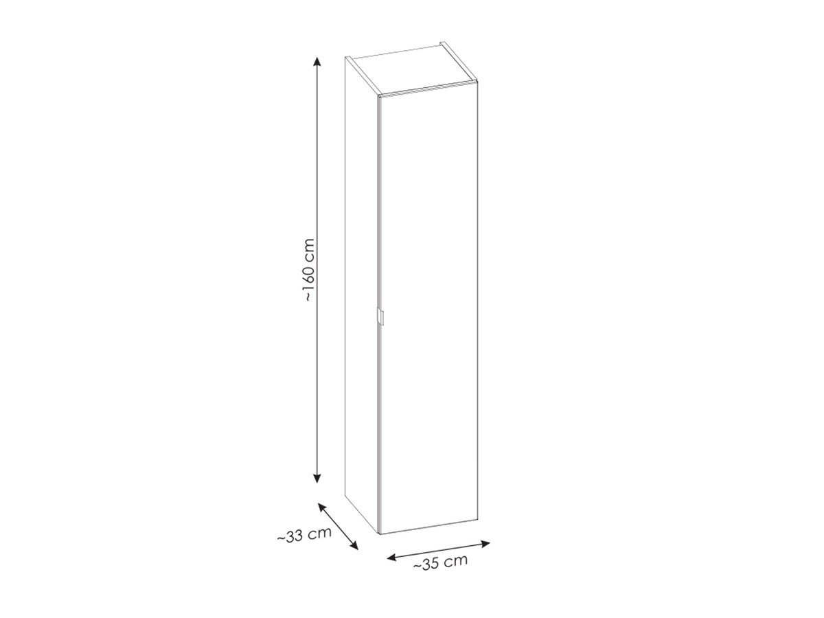 LAYA zwarte badkamerkolom 160 cm