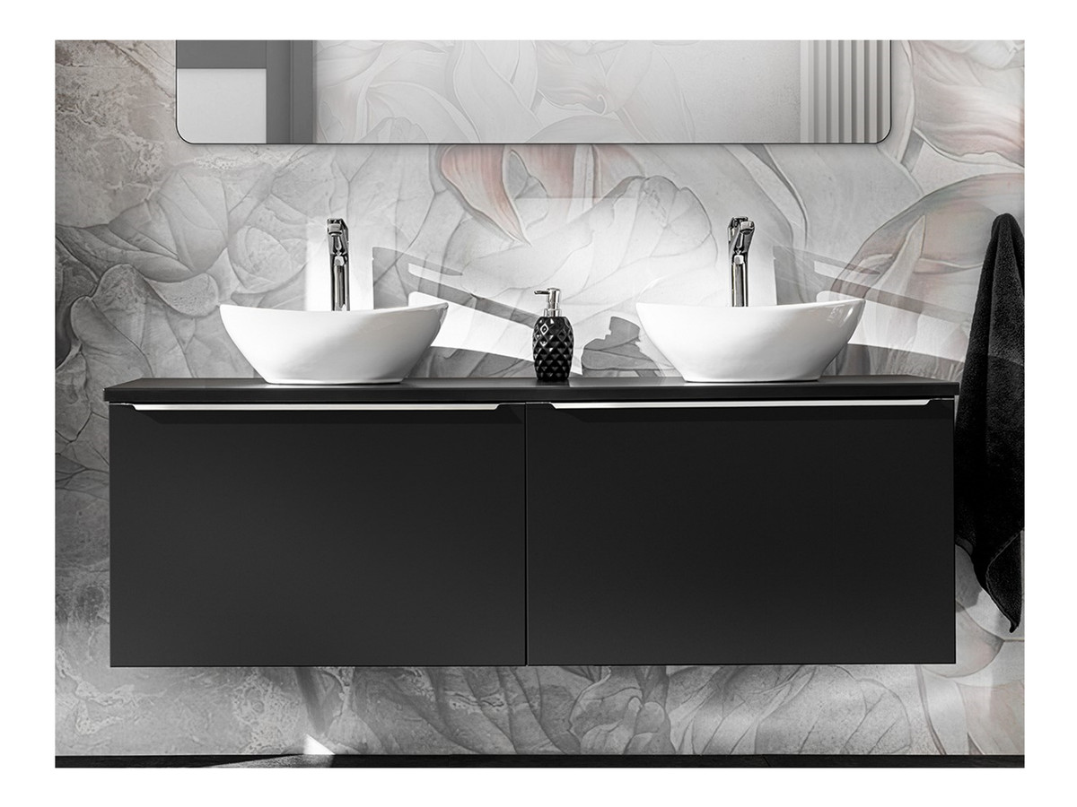 Meuble de salle de bain 160 cm LAYA noir