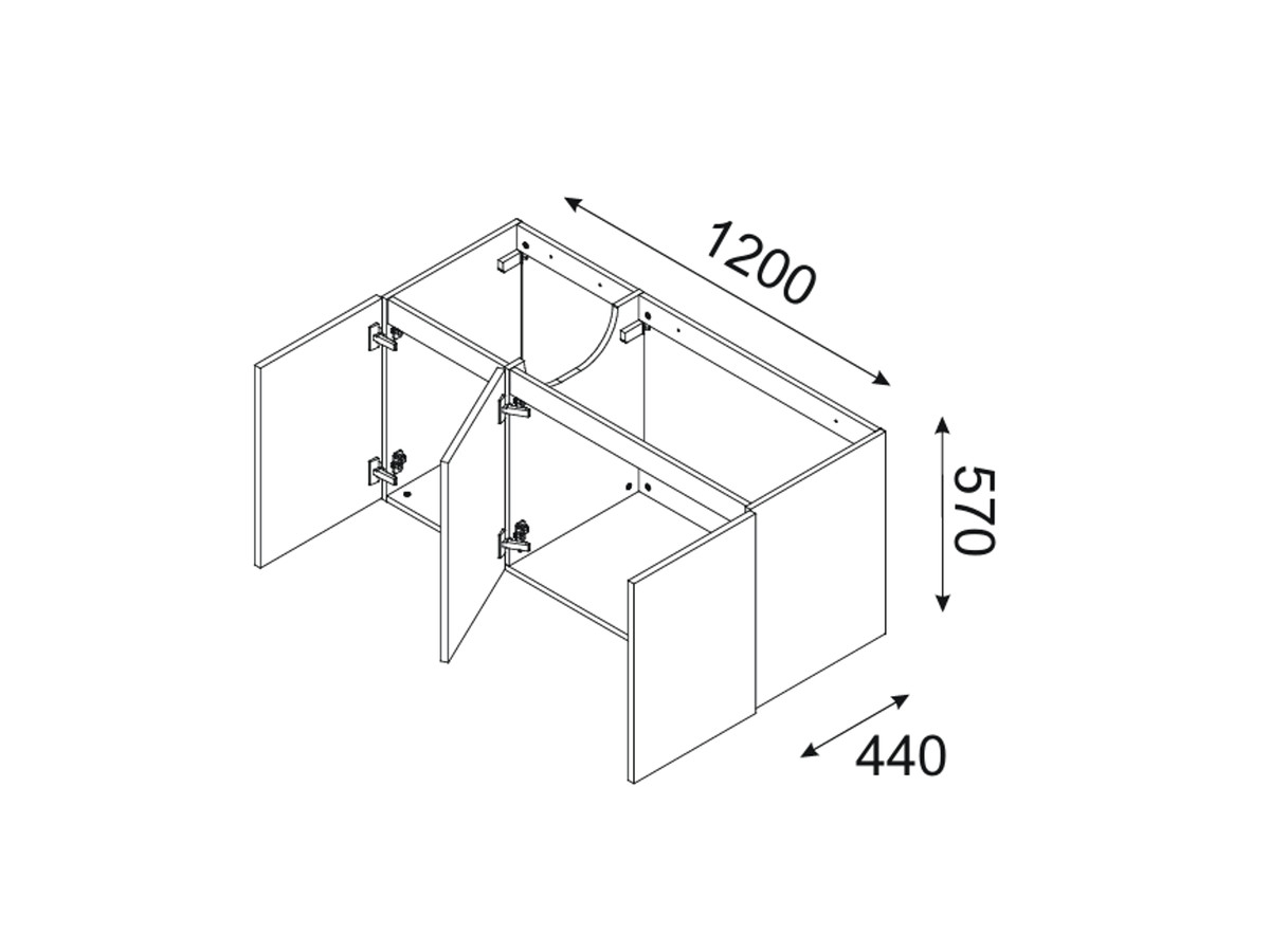 EMORY zwarte badkamerkast 120 cm