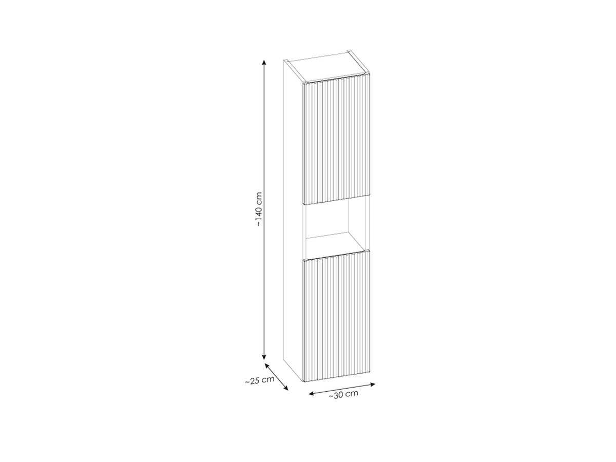 YOUNA zwarte badkamerkolom 140 cm
