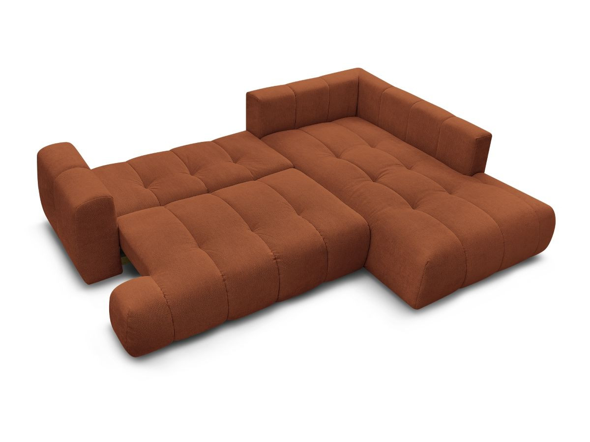 Canapé d'angle L convertible FUJI tissu lisse