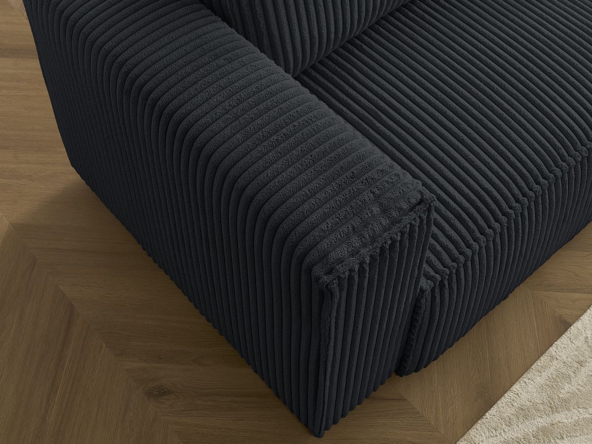 Canapé d'angle fixe EVEREST tissu chiné - Orange - Angle droit - 10 coussins