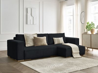 Canapé d'angle réversible convertible coffre CHELSEA gros côtelé doux
