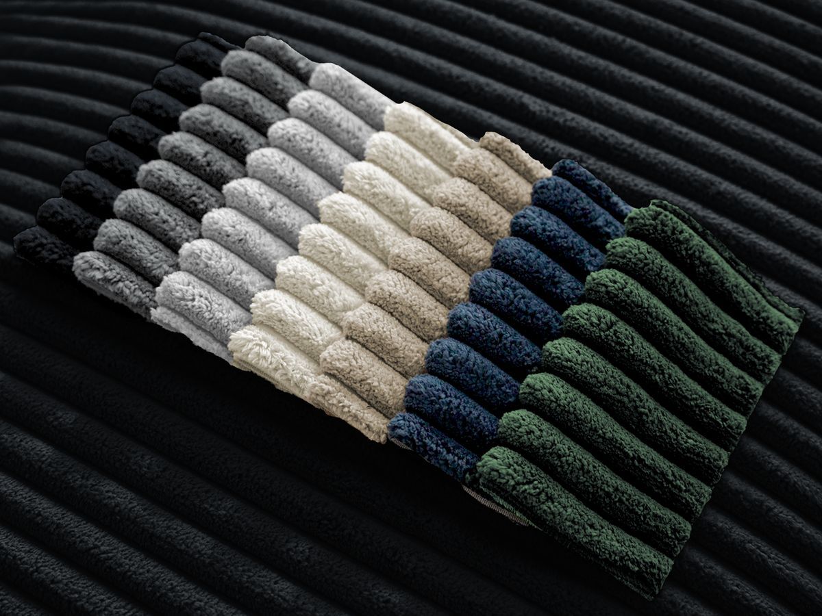 Canapé d'angle fixe EVEREST tissu chiné - Orange - Angle droit - 10 coussins