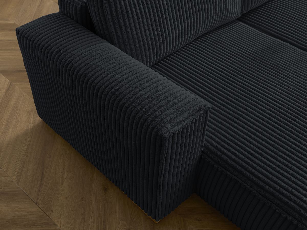 Canapé d'angle fixe EVEREST tissu chiné - Orange - Angle droit - 10 coussins