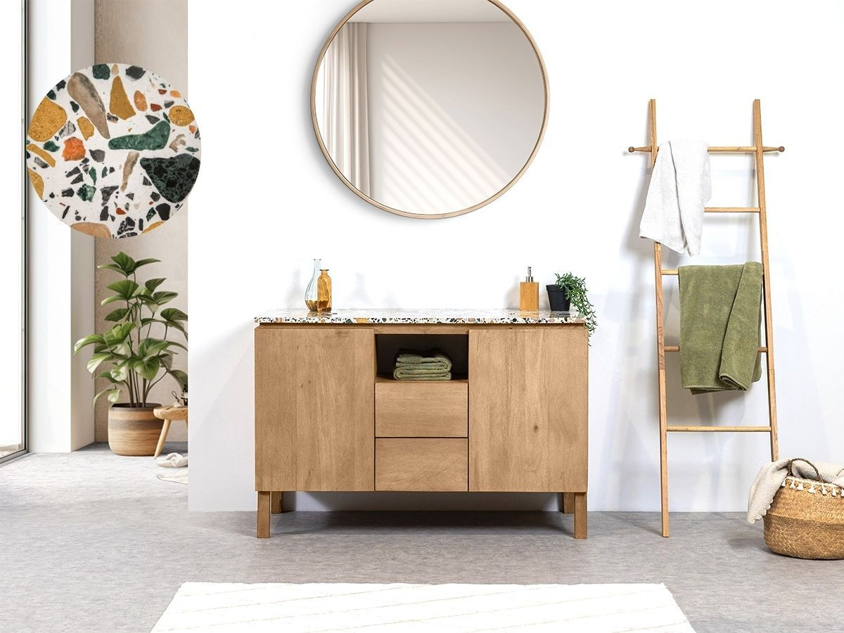 Badkamermeubel 120 cm BARBARA terrazzo
