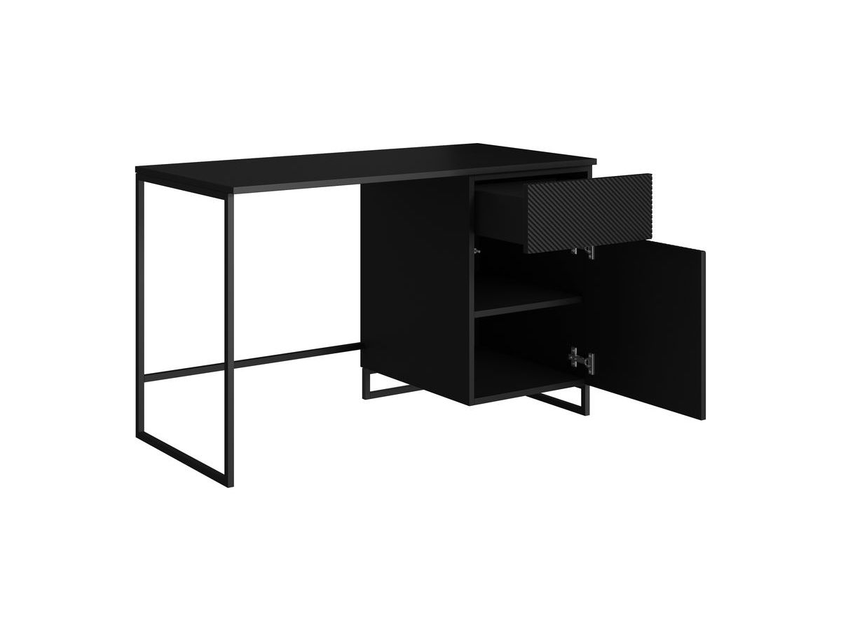 Bureau 1 porte et 1 tiroir ALICE pieds en métal noir — vue 6