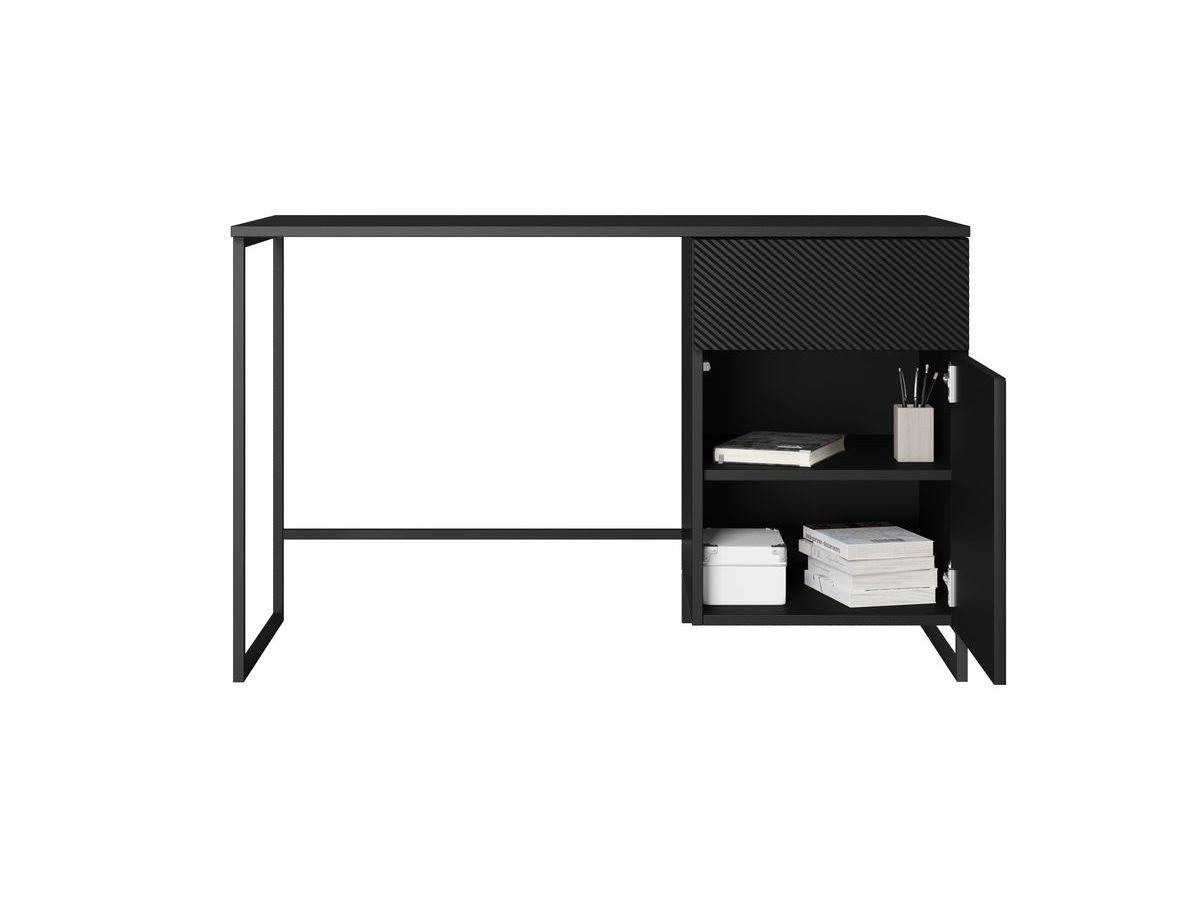 Bureau 1 porte et 1 tiroir ALICE pieds en métal noir — vue 5