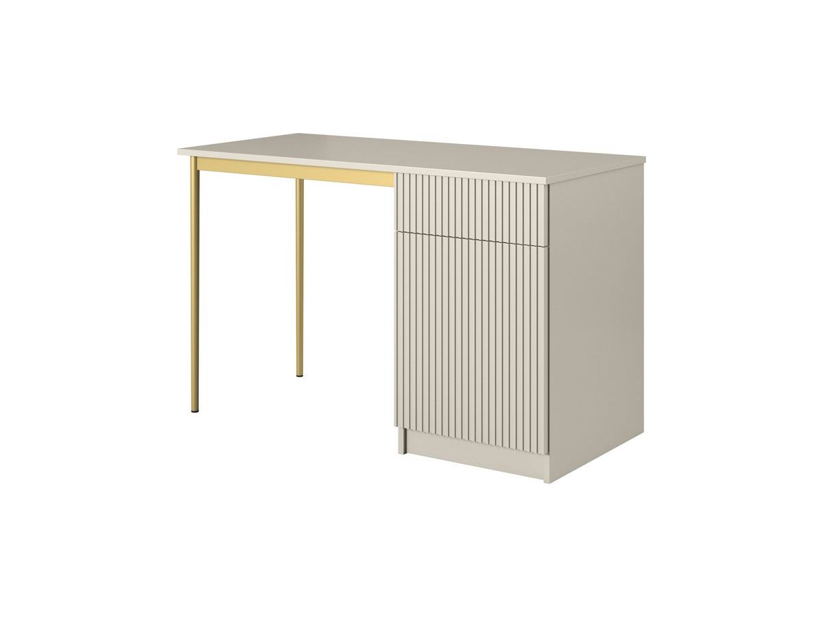 KASHA bureau met 1 deur en 1 lade, gouden poten