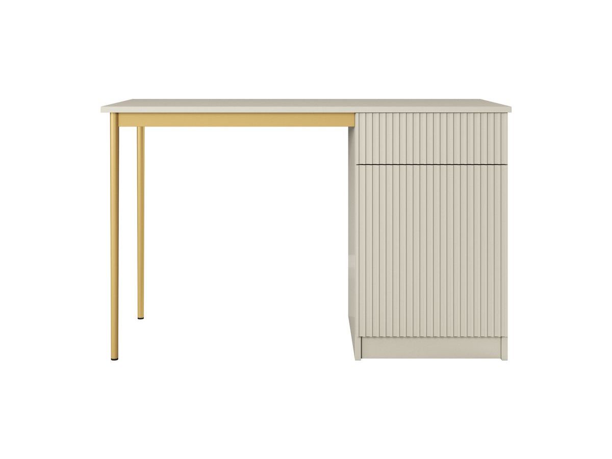 KASHA bureau met 1 deur en 1 lade, gouden poten