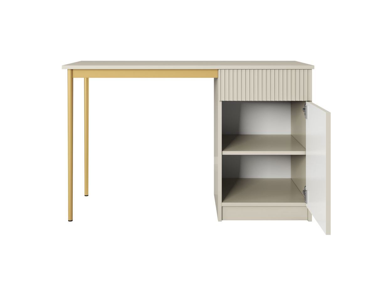 KASHA bureau met 1 deur en 1 lade, gouden poten