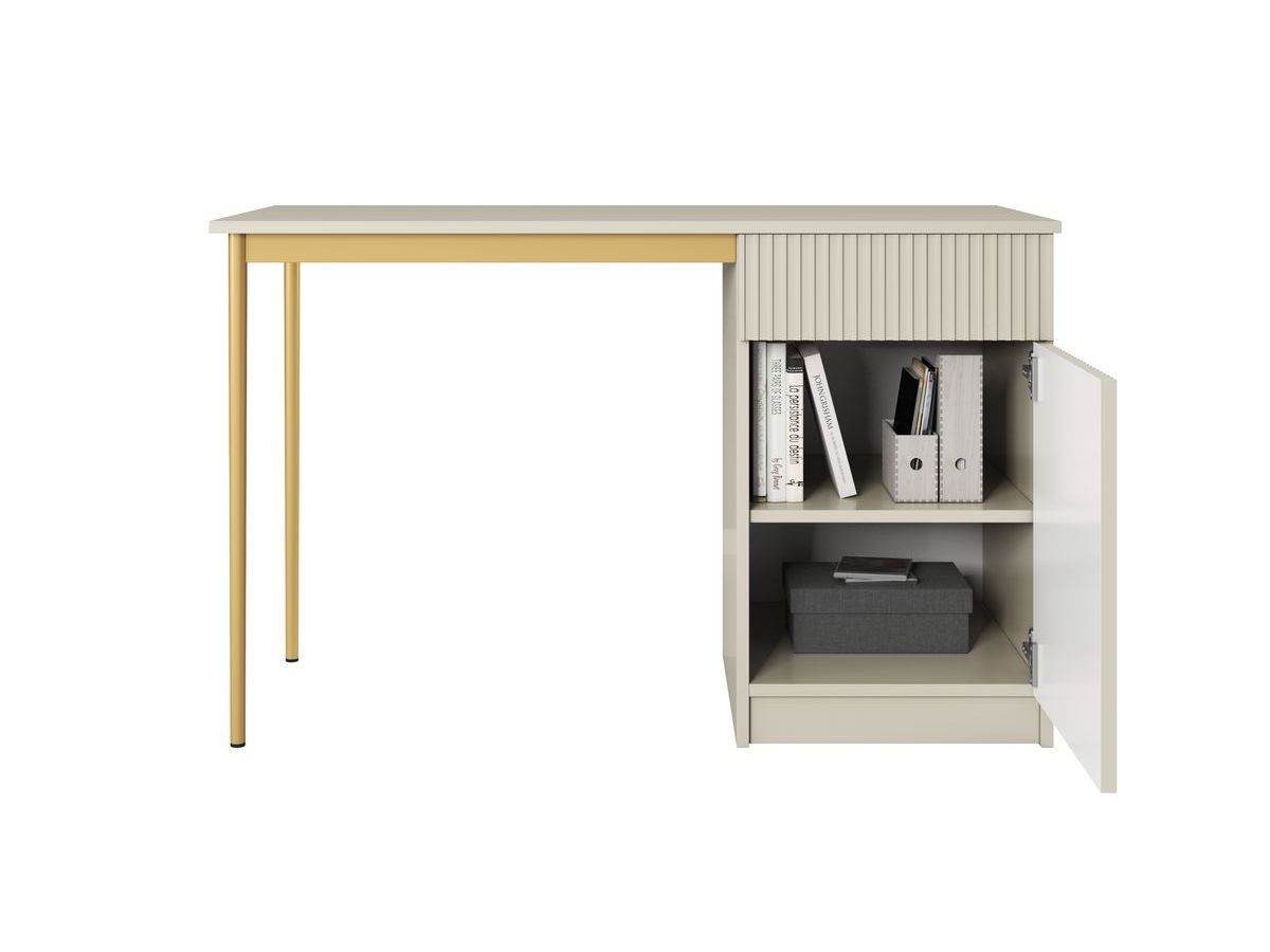 KASHA bureau met 1 deur en 1 lade, gouden poten