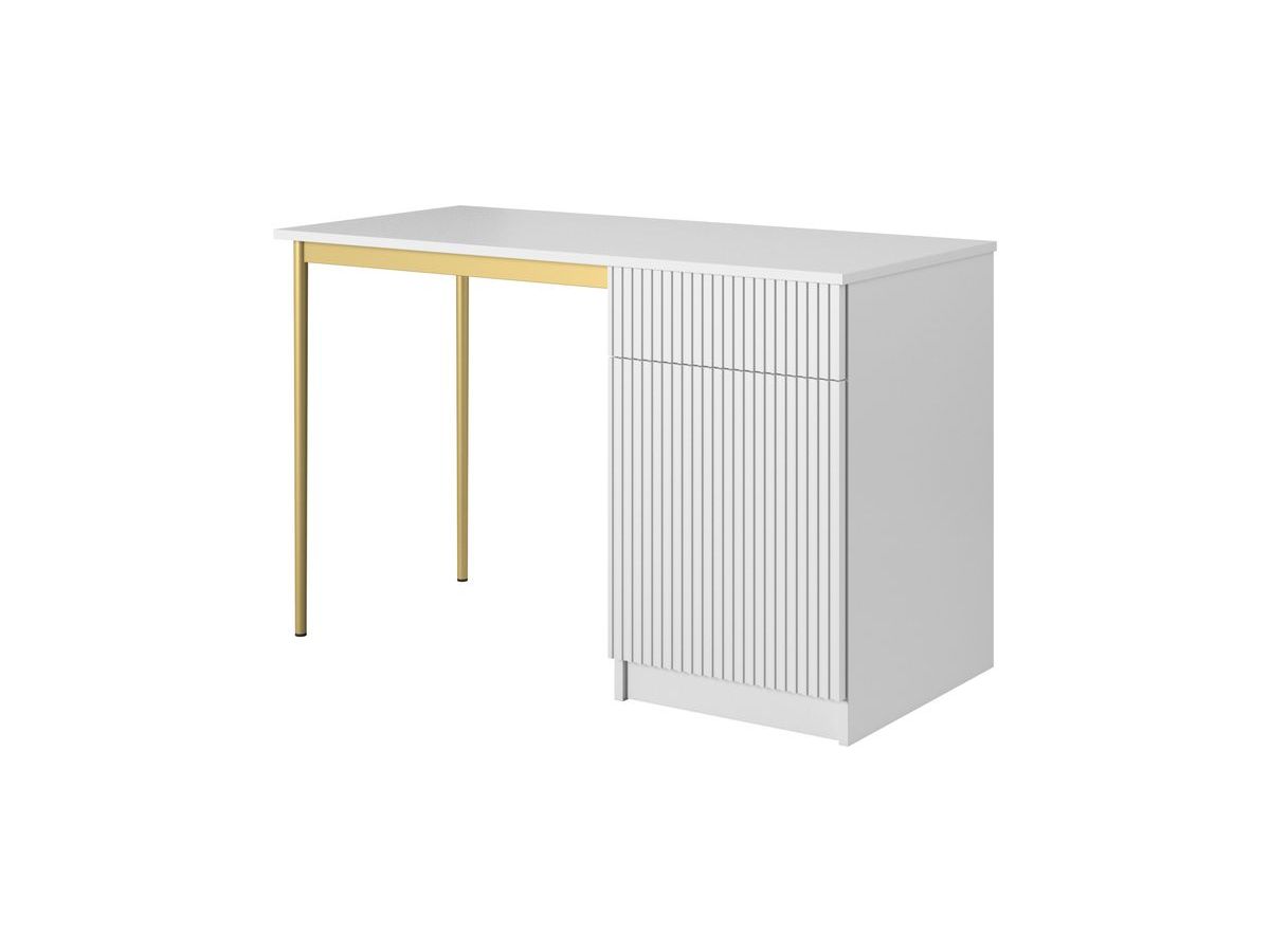 KASHA bureau met 1 deur en 1 lade, gouden poten