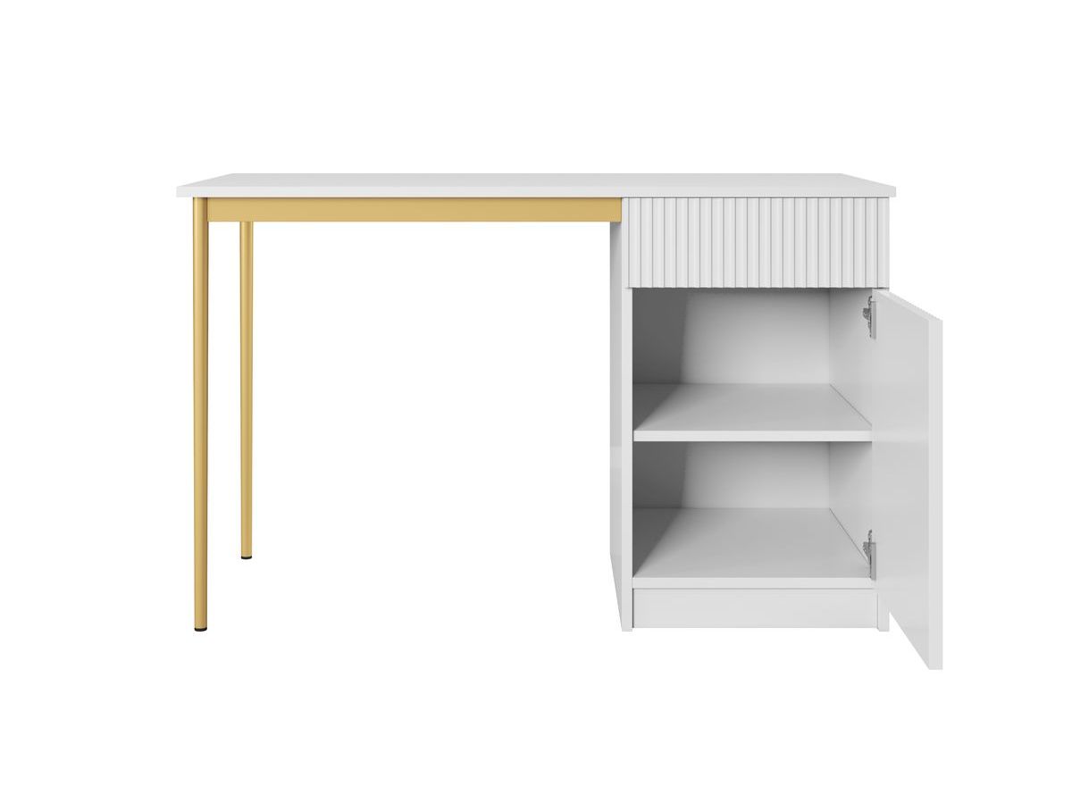 KASHA bureau met 1 deur en 1 lade, gouden poten